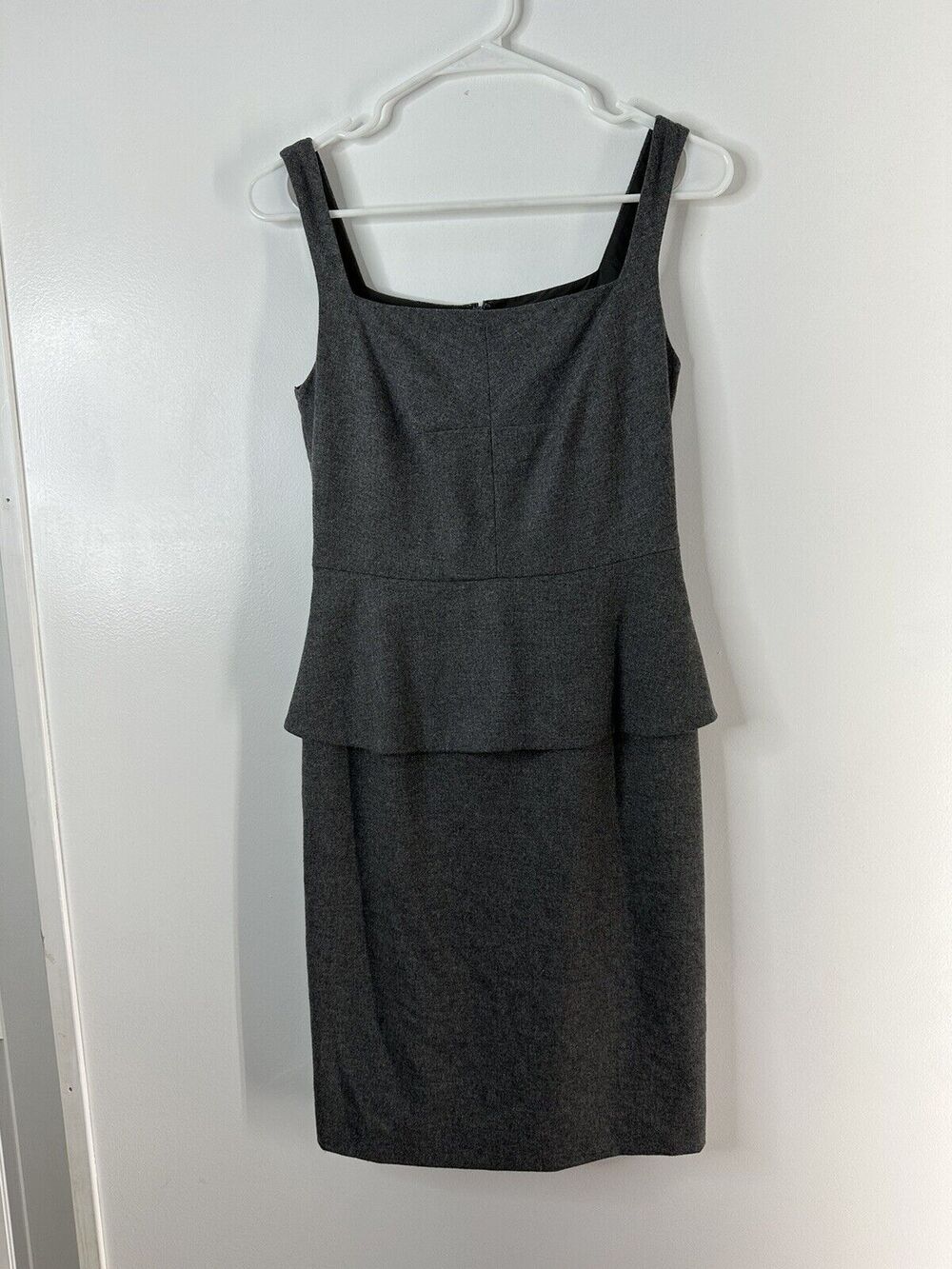 Banana Republic Wool Blend Sheath Dress Peplum Skirt Pencil Sleeveless Size 0